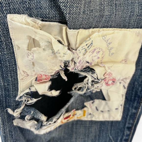 👖 Vintage J.Crew Slim Jean Rip & Repair Hand-patched Sz 29 Artisan Rigid Denim - Picture 5 of 5